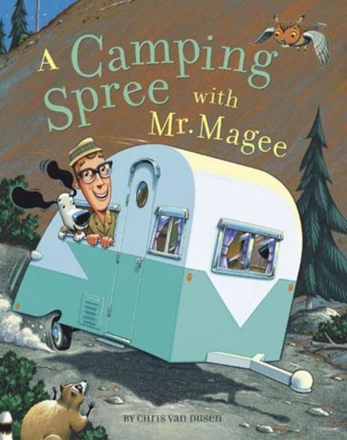 A Camping Spree with Mr. Magee book cover by Chris Van Dusen